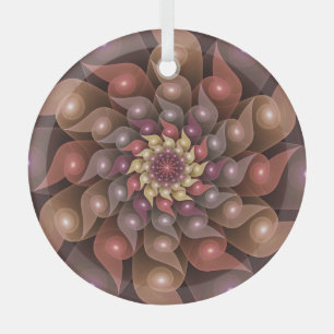 Surreal Shiny Blume Modernes Abstraktes Fraktal Ku Ornament Aus Glas