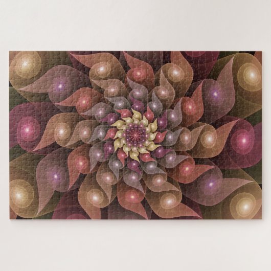 Surreal Shiny Blume Modernes Abstraktes Fraktal Ku Puzzle (Horizontal)