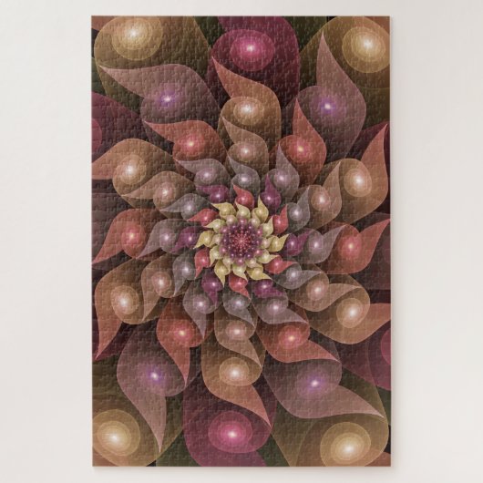 Surreal Shiny Blume Modernes Abstraktes Fraktal Ku Puzzle (Vertikal)