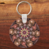 Surreal Shiny Blume Modernes Abstraktes Fraktal Ku Schlüsselanhänger (Vorderseite)