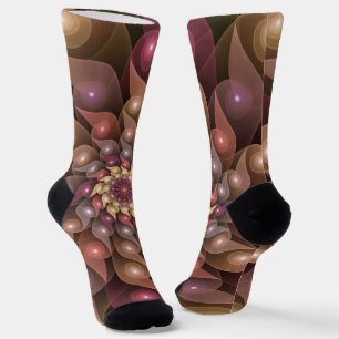 Surreal Shiny Blume Modernes Abstraktes Fraktal Ku Socken