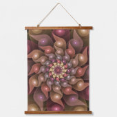 Surreal Shiny Blume Modernes Abstraktes Fraktal Ku Wandteppich Mit Holzrahmen (Vorderseite)