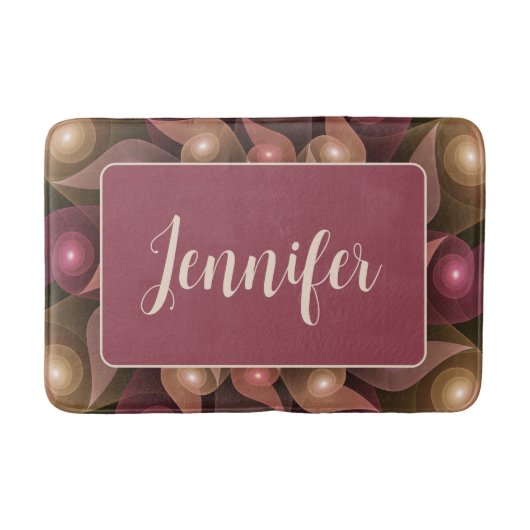 Surreal Shiny Blume Modernes Abstraktes Fraktal Na Badematte (Vorderseite)