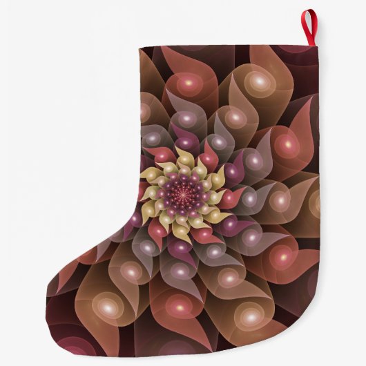 Surreal Shiny Blume Modernes Abstraktes Fraktal Na Großer Weihnachtsstrumpf (Rückseite)