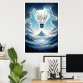 Surreal Shuttlecock Fantasy Landschaft Poster (Heimbüro)