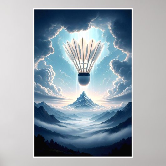 Surreal Shuttlecock Fantasy Landschaft Poster (Vorne)