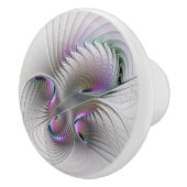 Surreal Shy Beauty Modernes Abstraktes Fraktal Kun Keramikknauf (Rechts)