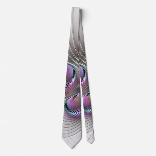 Surreal Shy Beauty Modernes Abstraktes Fraktal Kun Krawatte (Vorderseite)