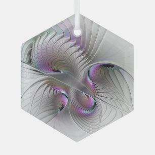 Surreal Shy Beauty Modernes Abstraktes Fraktal Kun Ornament Aus Glas