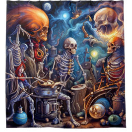 Surreal Skelette II Duschvorhang