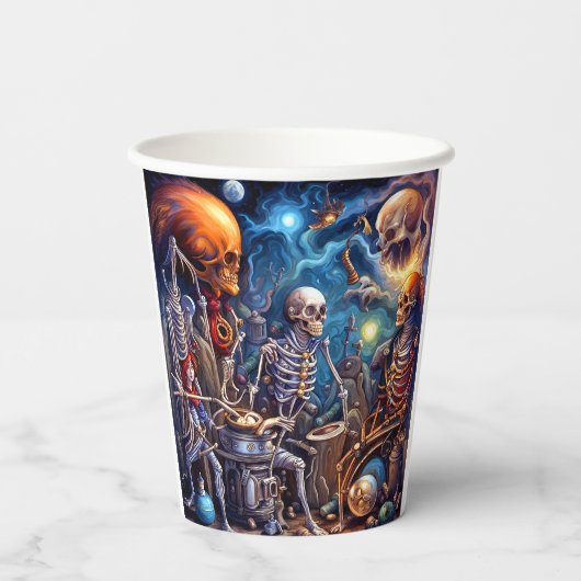 Surreal Skelette II Pappbecher (Rückseite)