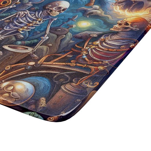 Surreal Skelette II Schneidebrett (Ecke)