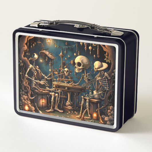 Surreal Skelette III Metall Brotdose (Rückseite)