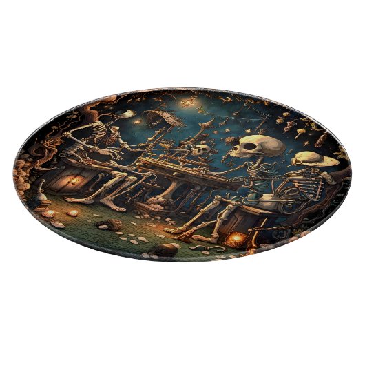 Surreal Skelette III Schneidebrett (Ecke)