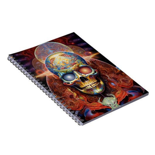 Surreal Skull Farben Visionäre Kunst Notizblock (Rechte Seite)