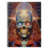 Surreal Skull Farben Visionäre Kunst Notizblock (Vorderseite)
