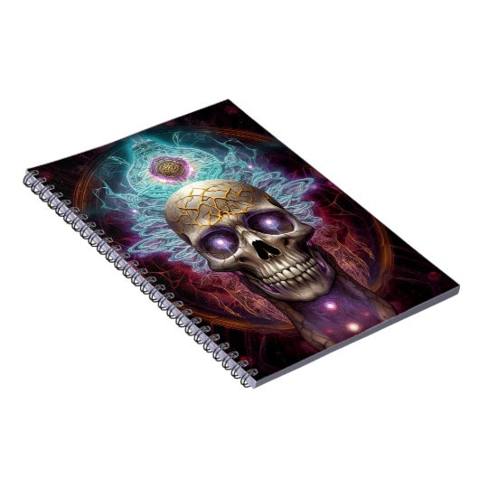 Surreal Skull Farben Visionäre Kunst Notizblock (Rechte Seite)