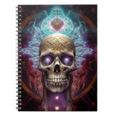 Surreal Skull Farben Visionäre Kunst Notizblock (Vorderseite)