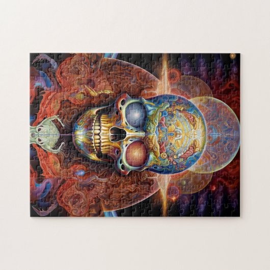 Surreal Skull Farben Visionäre Kunst Puzzle (Horizontal)