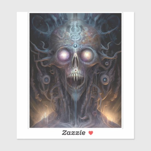 Surreal Skull Gothic Horror Art Aufkleber (Blatt)