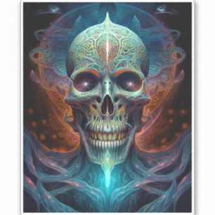 Surreal Skull Gothic Horror Art Aufkleber