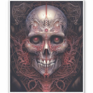 Surreal Skull Gothic Horror Art Aufkleber