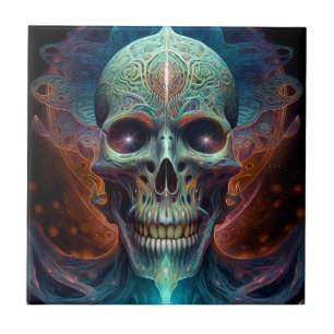 Surreal Skull Gothic Horror Art Fliese