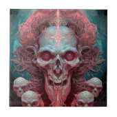 Surreal Skull Gothic Horror Art Fliese (Vorderseite)