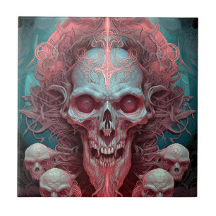 Surreal Skull Gothic Horror Art Fliese