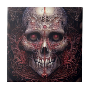 Surreal Skull Gothic Horror Art Fliese
