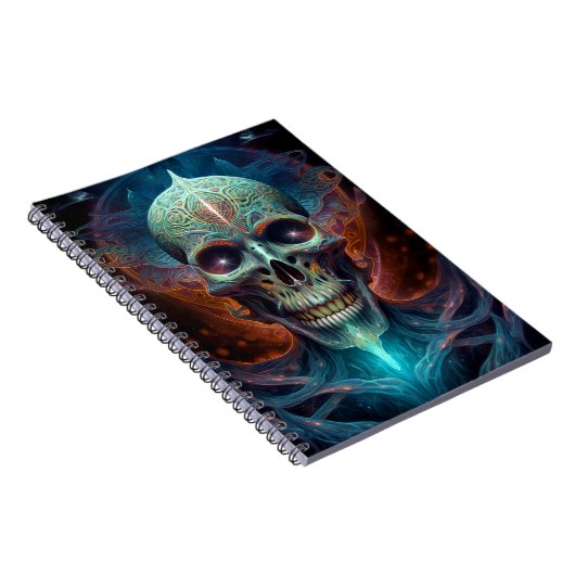 Surreal Skull Gothic Horror Art Notizblock (Rechte Seite)