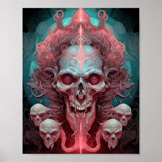Surreal Skull Gothic Horror Art Poster (Vorne)