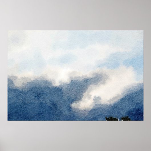 Surreal Sky and Clouds Aquarellbilder Poster (Vorne)