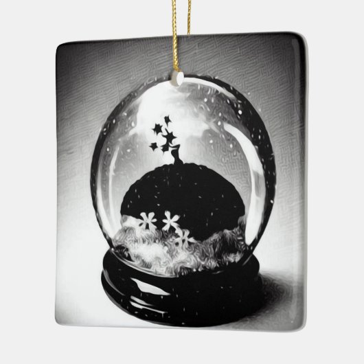 Surreal Snow Globe Keramikornament (Links)