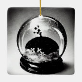 Surreal Snow Globe Keramikornament (Rückseite)