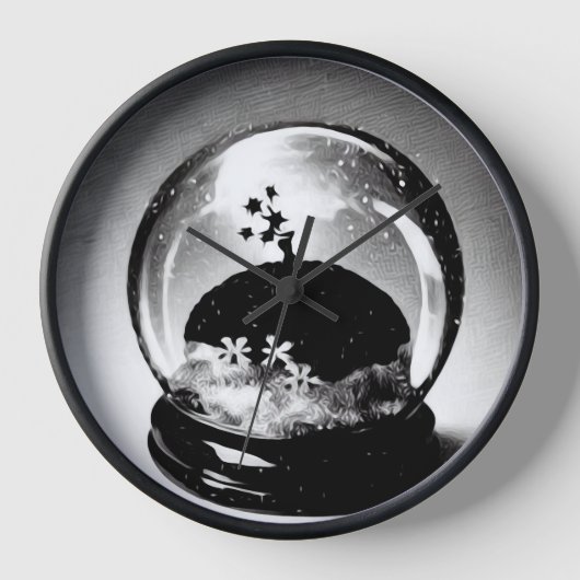Surreal Snow Globe Uhr (Vorderseite)