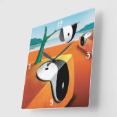 Surreal soft Yin Yang landscape clock. Quadratische Wanduhr (Winkel)
