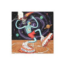 Surreal Space Dunk Stretched Canvas Print