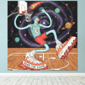 Surreal Space Dunk Stretched Canvas Print Leinwanddruck (Insitu (Holzboden))