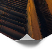 Surreal Spiralbibliothek mit endlosen Büchern Poster (Ecke)