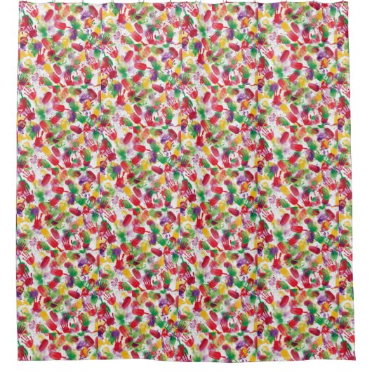 Surreal Spritzer und Handdruckduschvorhang Duschvorhang (Vorderseite)