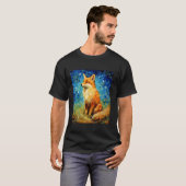 Surreal Starry Night Aesthetic Fox T Shirt (Vorne ganz)