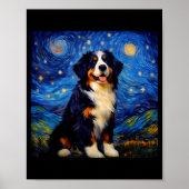Surreal Starry Night Bernese Mountain Dog Poster (Vorne)