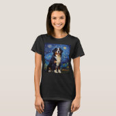 Surreal Starry Night Bernese Mountain Dog T-Shirt (Vorne ganz)