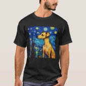 Surreal Starry Night Italian Greyhound Dog T-Shirt (Vorderseite)