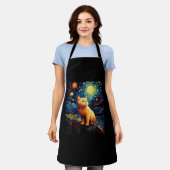 Surreal Starry Night Munchkin Cat Schürze (Getragen)