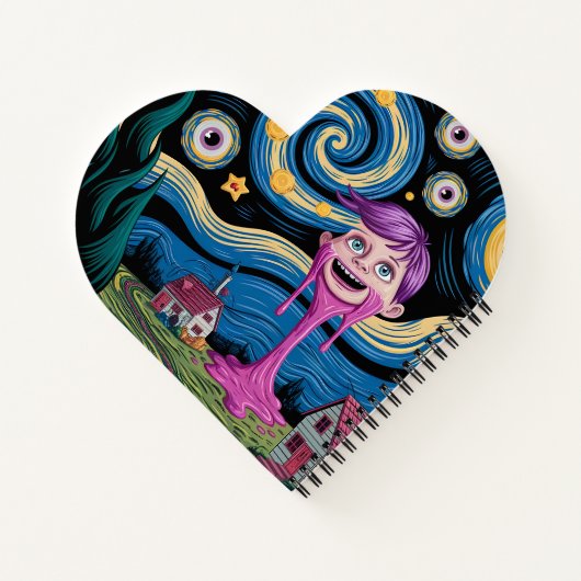 Surreal Starry Night Notebook Notizblock (Rückseite)