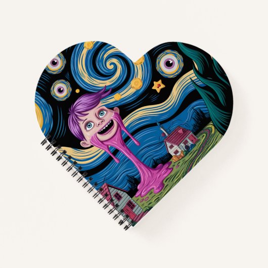 Surreal Starry Night Notebook Notizblock (Vorderseite)