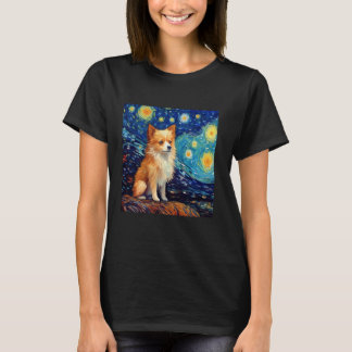 Surreal Starry Night Pomchi Dog T-Shirt