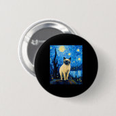 Surreal Starry Night Siamese Cat Button (Vorne & Hinten)
